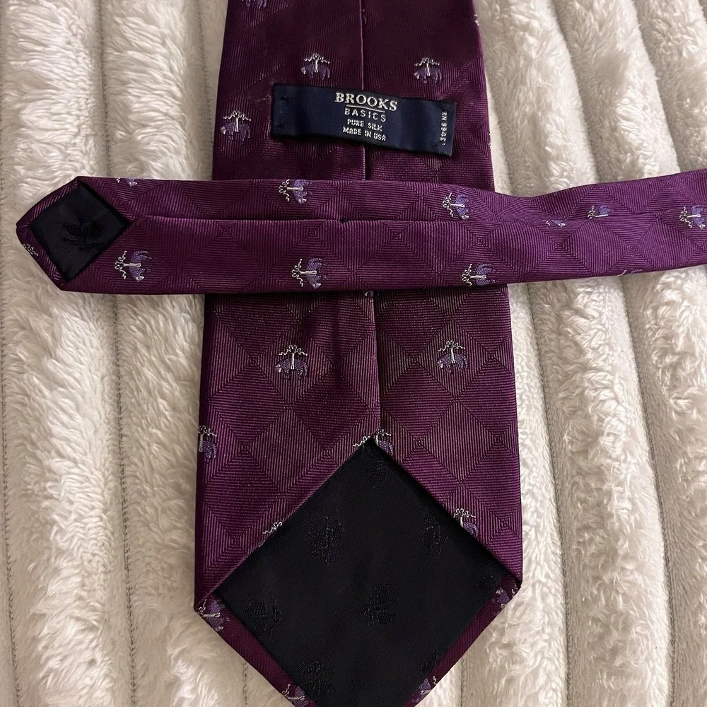 brooks brothers silk neck ties men's lot of 3 346 basics made in italy USA logo